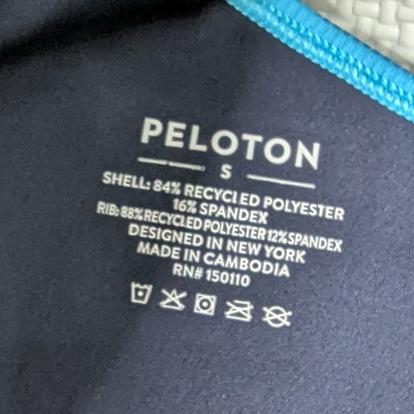 Peloton Bra Small Blue One Shoulder Workout Athleisure Cycling Midnight Aqua - Picture 3 of 5